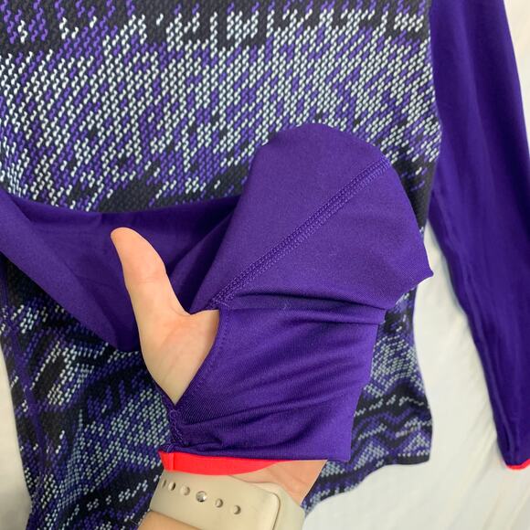 Nike Pro Dri-Fit Funnel Neck Long Sleeve Pullover Women's Sz M Purple - Picture 5 of 7
